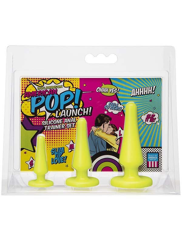 American Pop Launch Silicone Anal Trainer Set Yellow