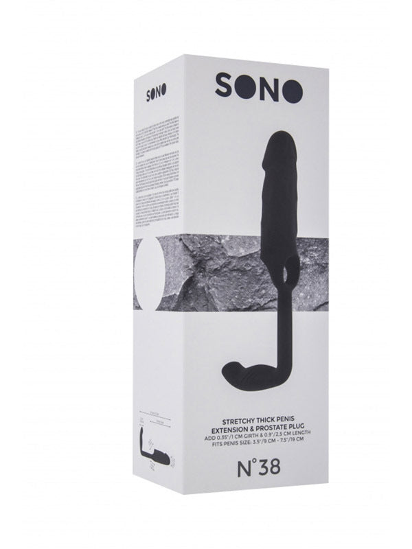 Sono No.38 Stretchy Penis Extension and Plug Black