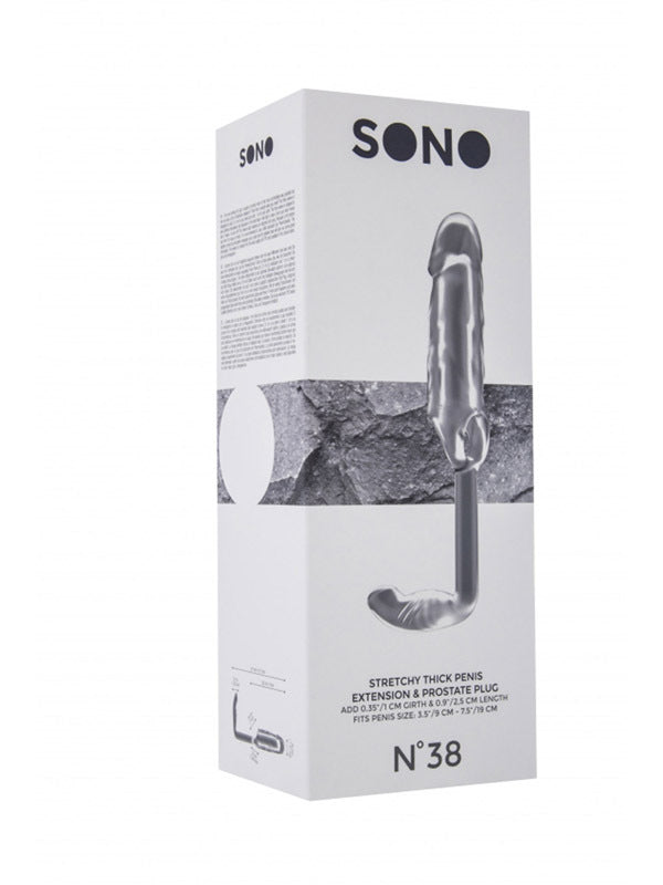 Sono No.38 Stretchy Penis Extension and Plug Translucent