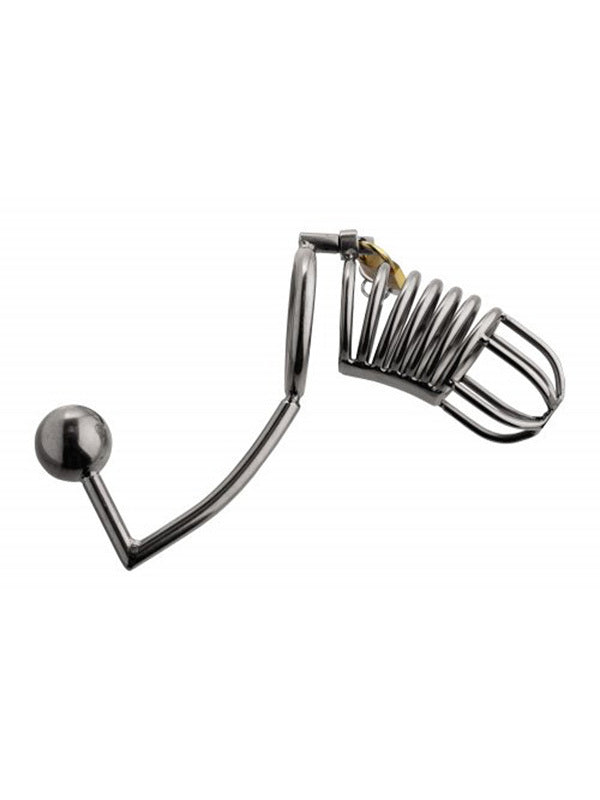 Condemned Penetration Cage with Anal Urethral Insertion