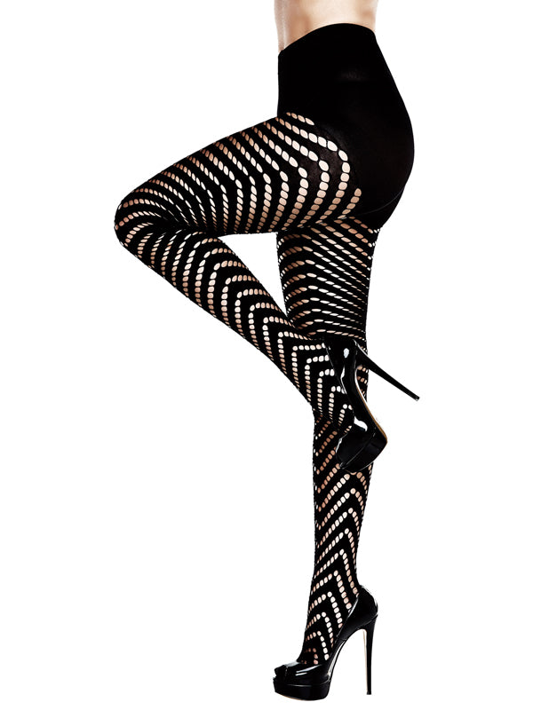 Jacquard Pantyhose Black QUEEN