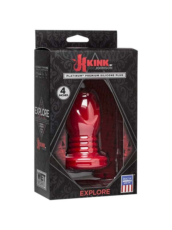 Kink Wet Works Explore Silicone Anal Plug Standard Red
