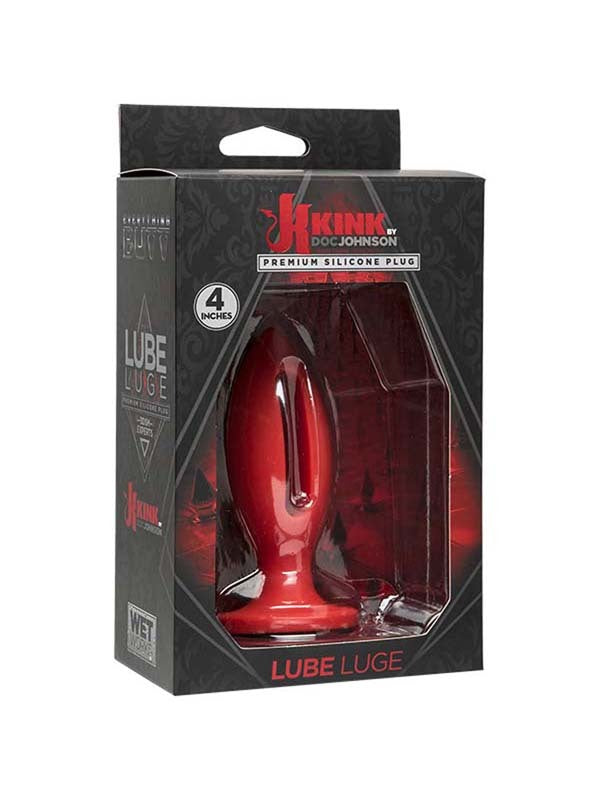 Kink Wet Works Silicone Lube Luge Plug 4 in. Red