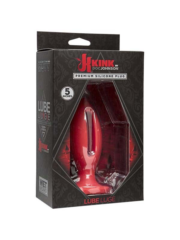 Kink Wet Works Silicone Lube Luge Plug 5 in. Red