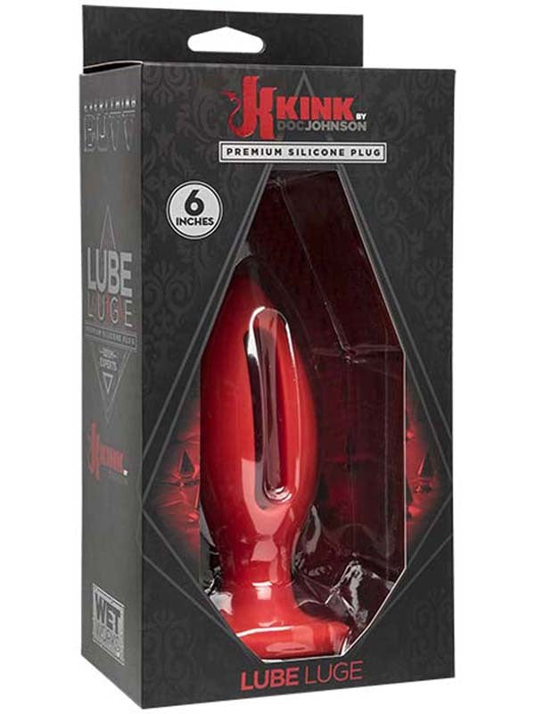 Kink Wet Works Silicone Lube Luge Plug 6 in. Red