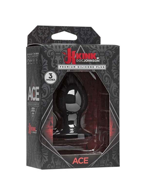 Kink Ace Silicone Anal Plug Small Black