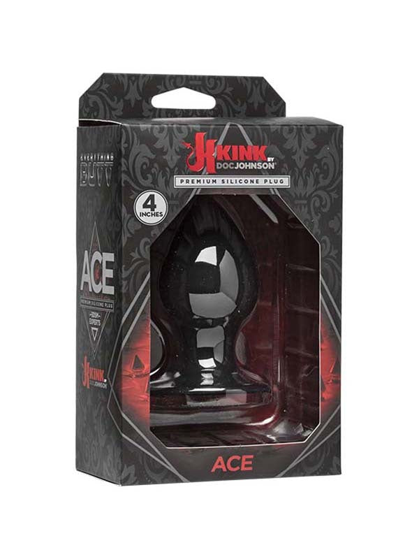 Kink Ace Silicone Anal Plug Medium Black