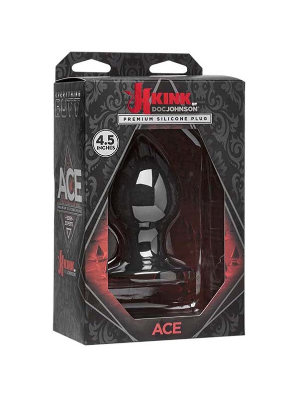Kink Ace Silicone Anal Plug Large Black
