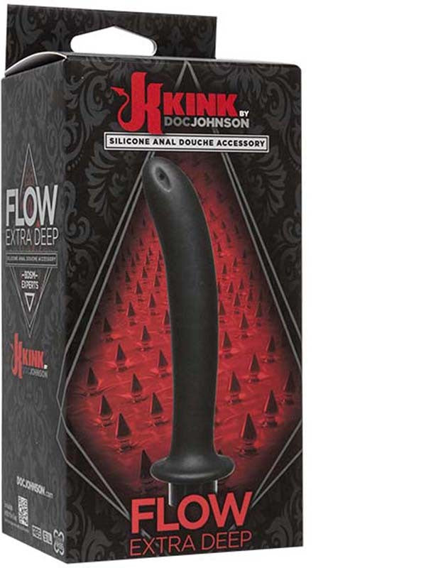Kink Flow Silicone Anal Douche Accessory Extra Deep Black