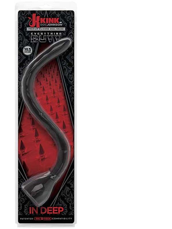 Kink In Deep Silicone Anal Snake Black