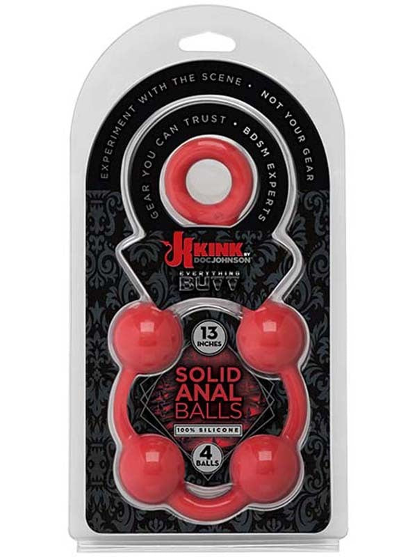 Kink Smooth Silicone Anal Balls 13 in. Red