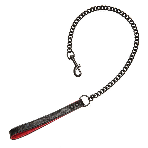 Kink Leather Handlers Leash Black and Red