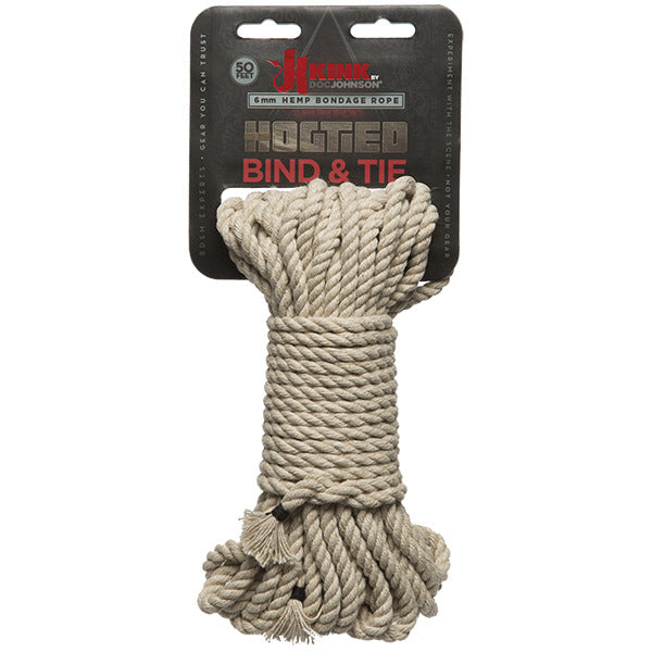 Kink Bind and Tie Hemp Bondage Rope 50 Ft Natural