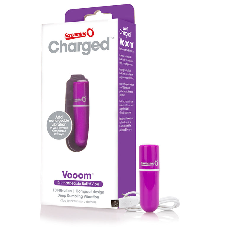 Charged Vooom Rechargeable Bullet Vibe  - Purple Single