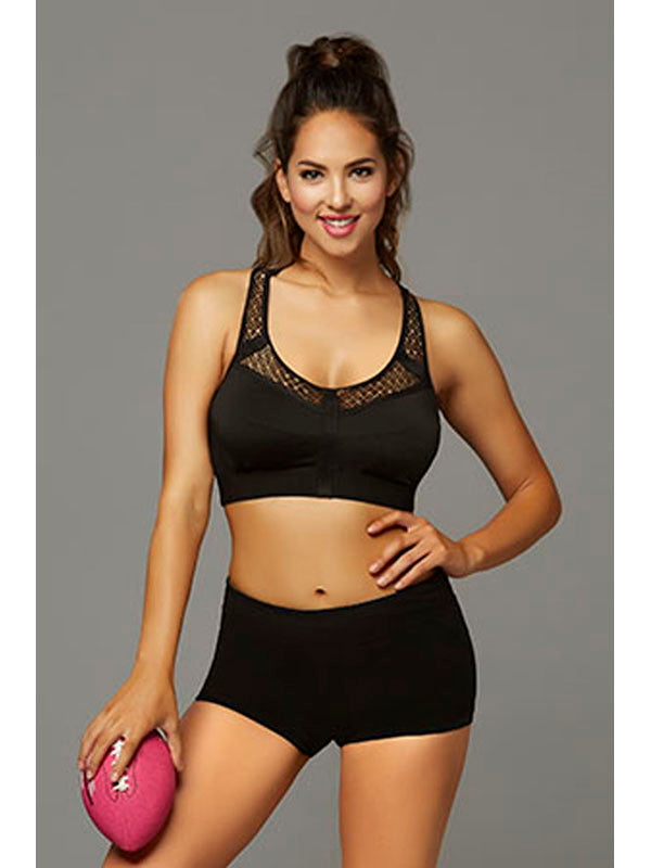 Make It Happen Sports Bra w/ Netting Inserts 30131 Black L(H)