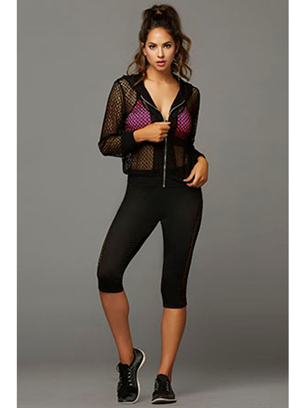 Finish Strong Netting Hoodie 30139 Black O/S(H)