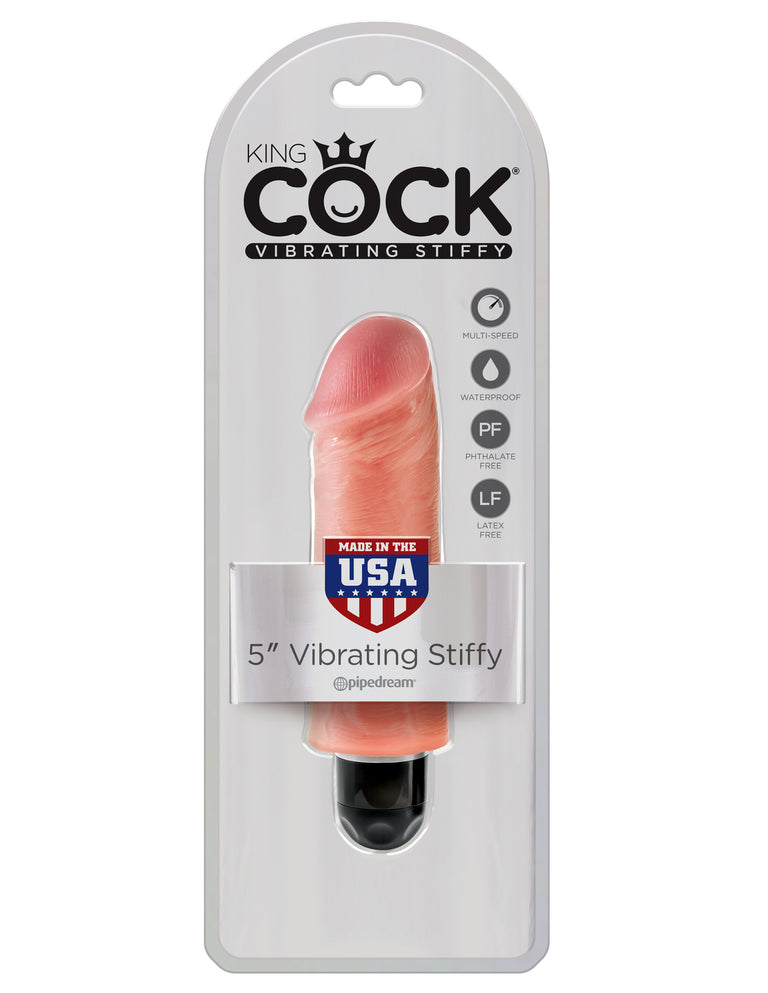 King Cock 5 in. Vibrating Stiffy White Flesh
