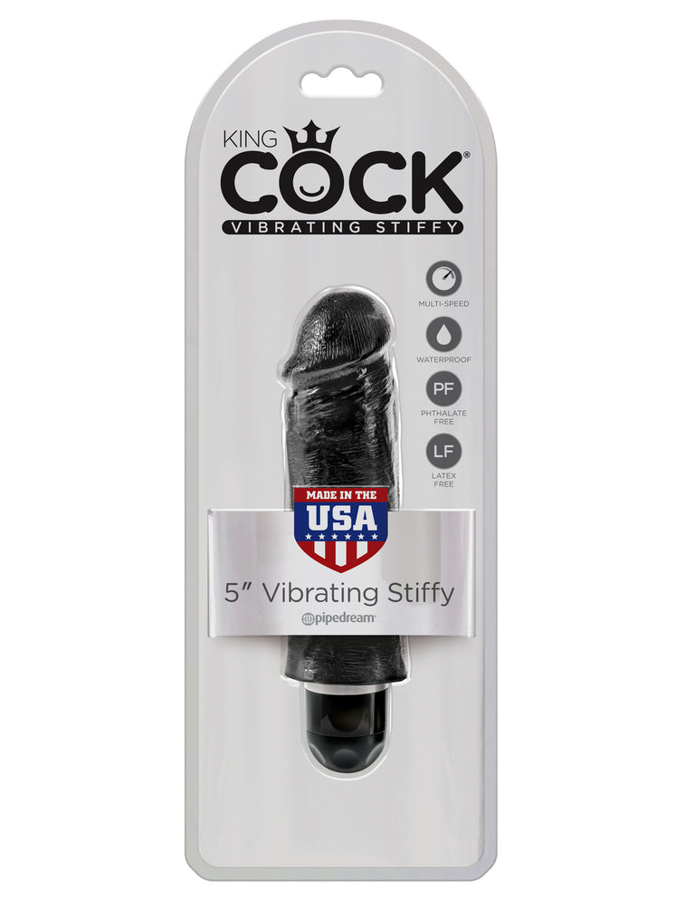 King Cock 5 in. Vibrating Stiffy Black