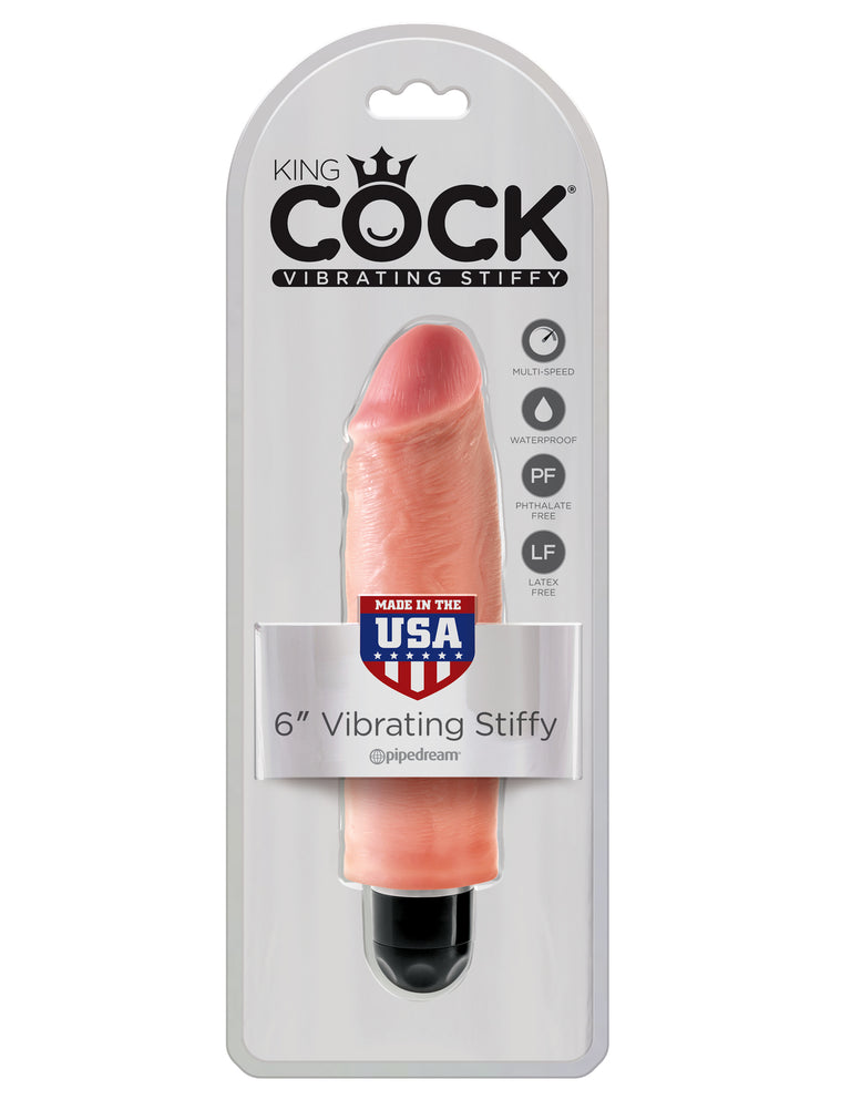 King Cock 6 in. Vibrating Stiffy White Flesh