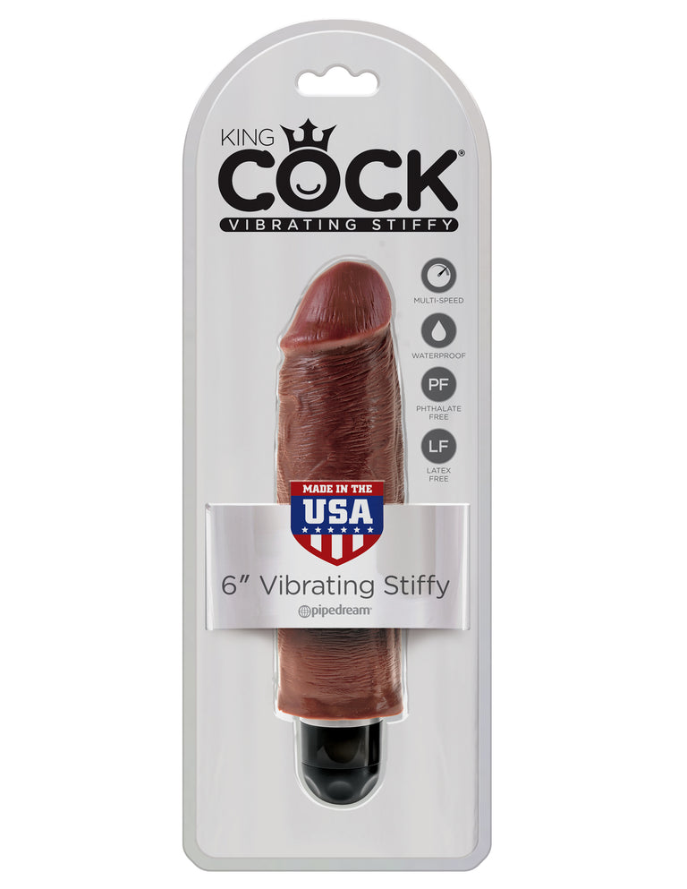 King Cock 6 in. Vibrating Stiffy Brown Flesh