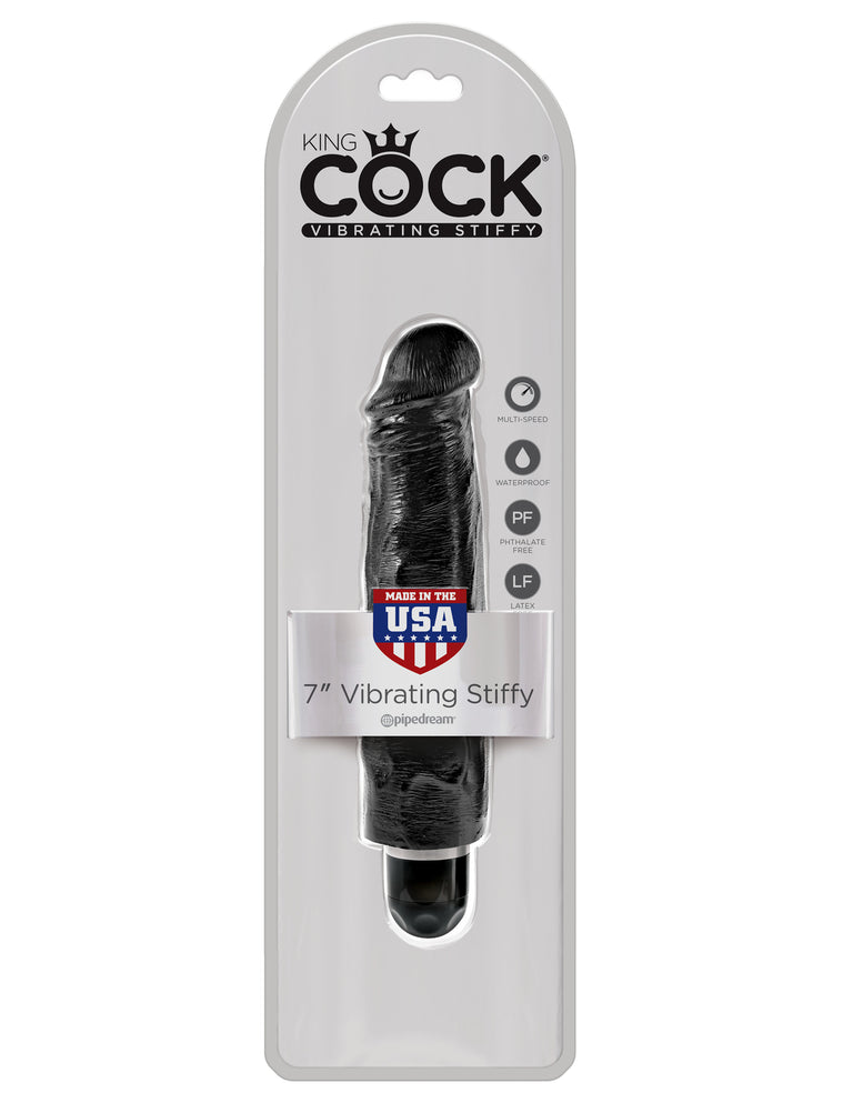 King Cock 7 in. Vibrating Stiffy Black