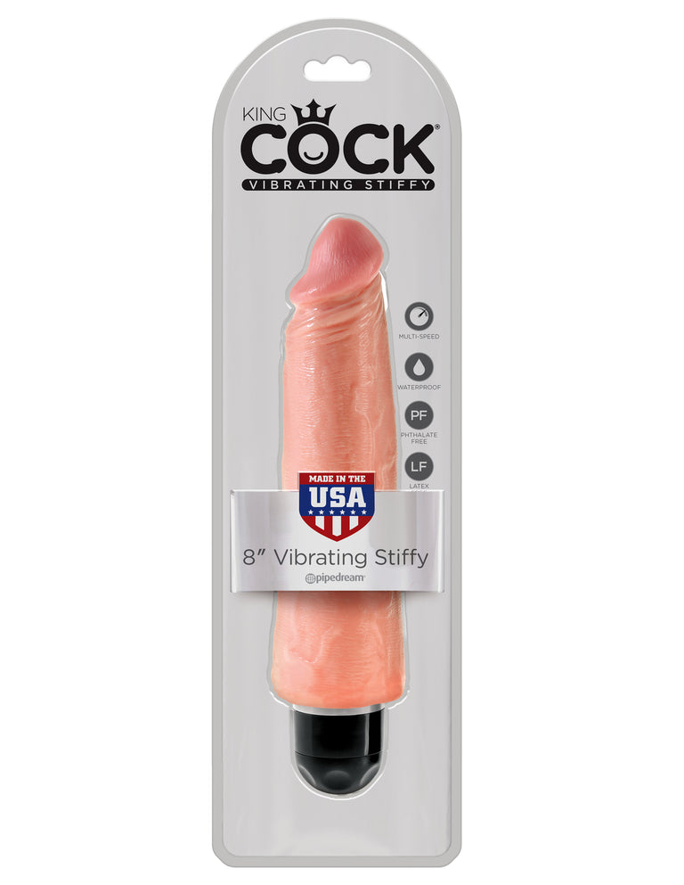 King Cock 8 in. Vibrating Stiffy White Flesh