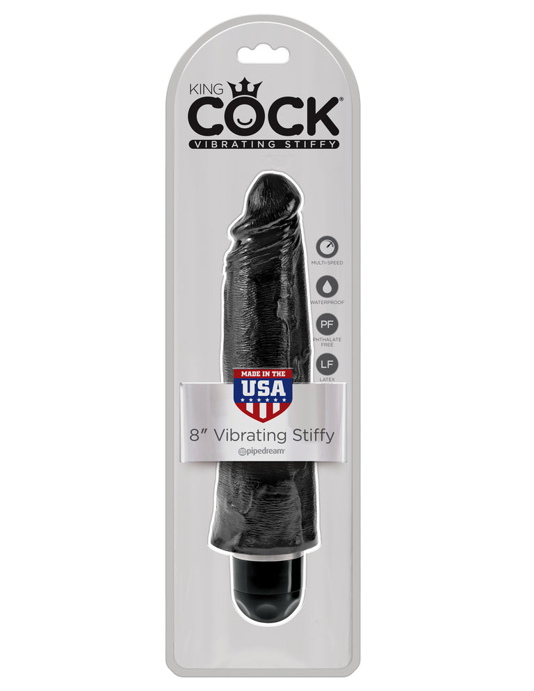 King Cock 8 in. Vibrating Stiffy Black