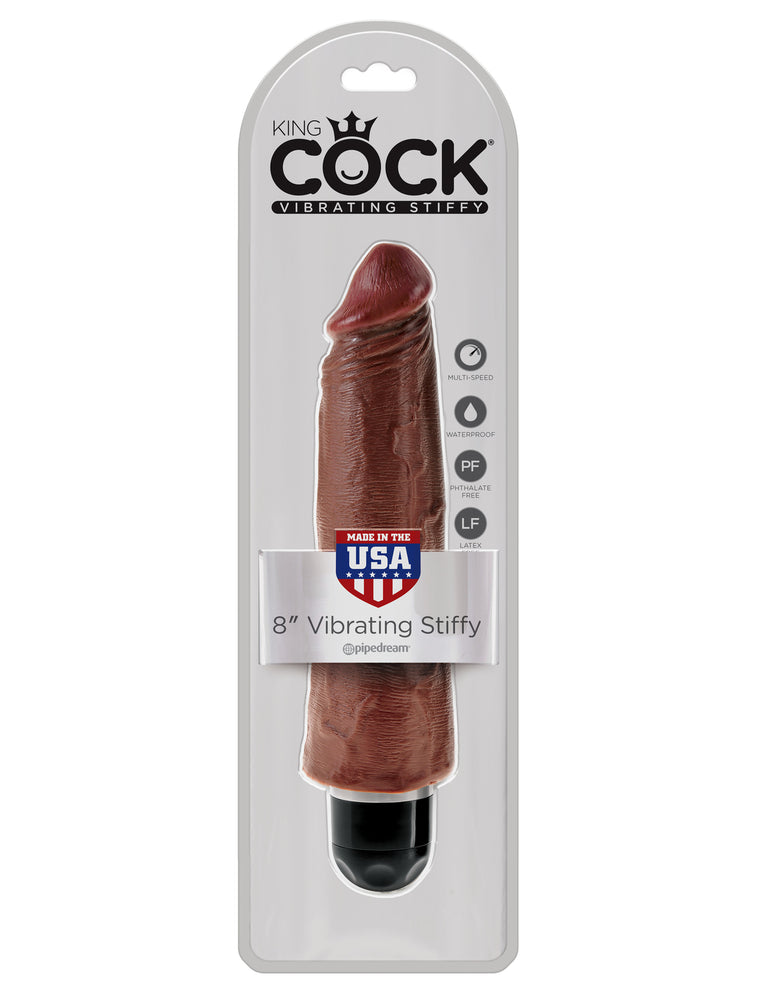 King Cock 8 in. Vibrating Stiffy Brown Flesh