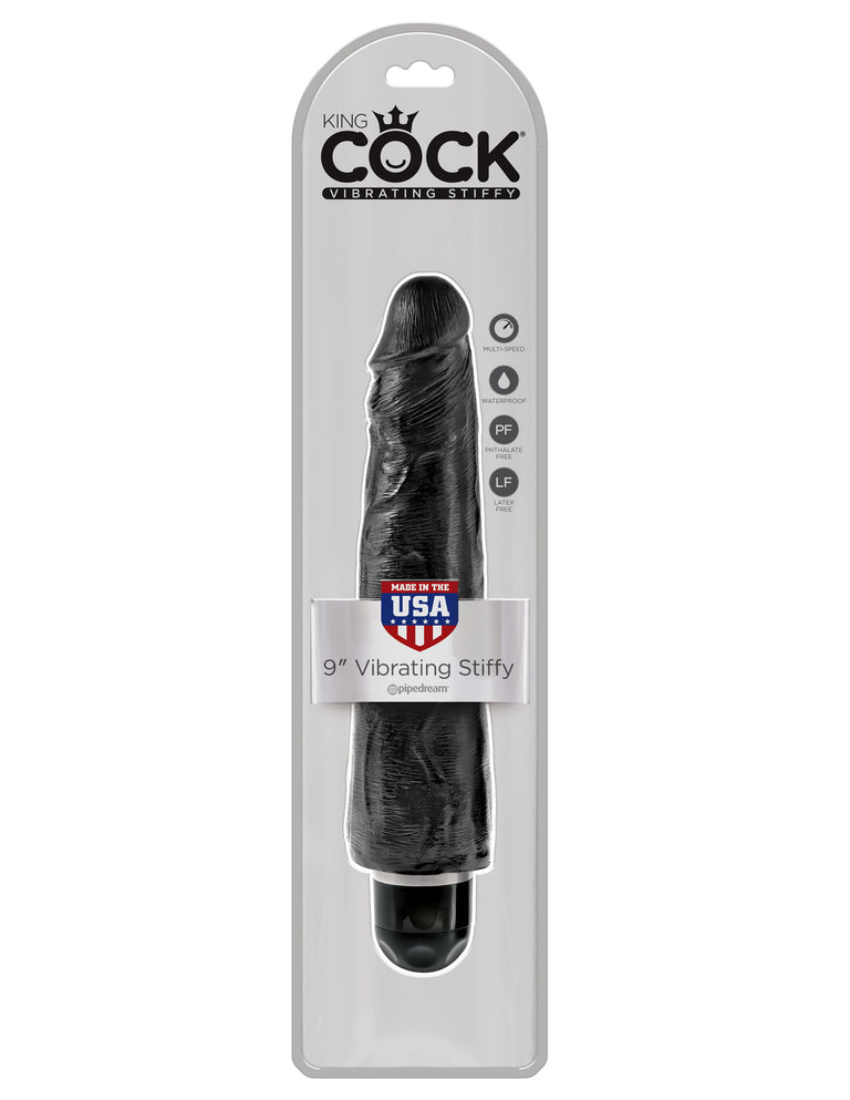 King Cock 9 in. Vibrating Stiffy Black