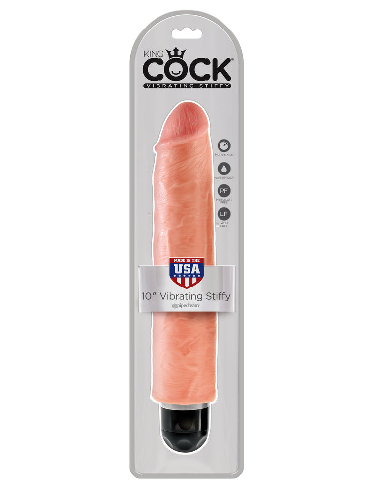 King Cock 10 in. Vibrating Stiffy White Flesh