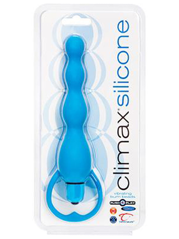 Climax Silicone Vibrating Anal Beads Blue