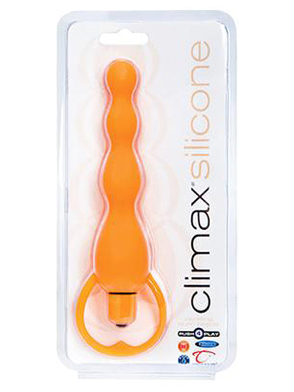 Climax Silicone Vibrating Anal Beads Orange