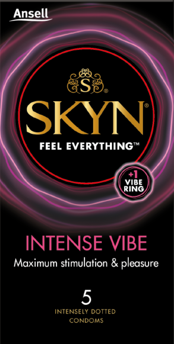 Ansell SKYN Intense Condoms 5 pack with Vibrating Ring