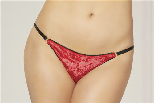 Crushed Velvet Panty 10821-Red-S