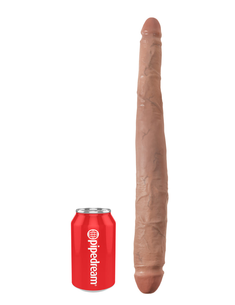 King Cock  16 in. Tapered Double Dildo Tan