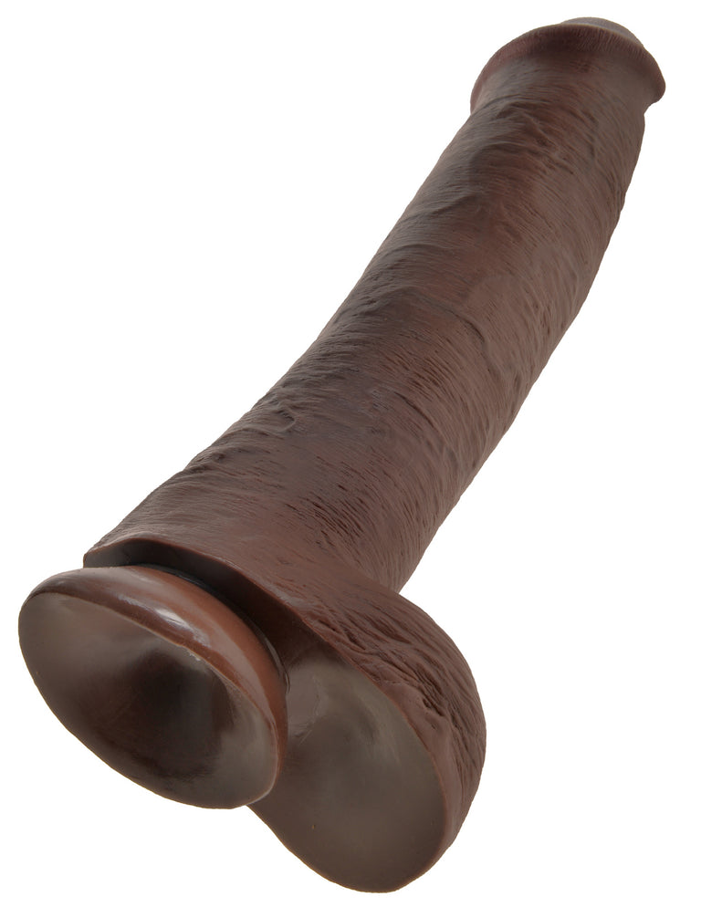 King Cock 15 in. Cock wtih Balls Brown