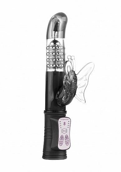 Mimi Butterfly Vibrator Rotating Dual Motors 8 Speeds Black