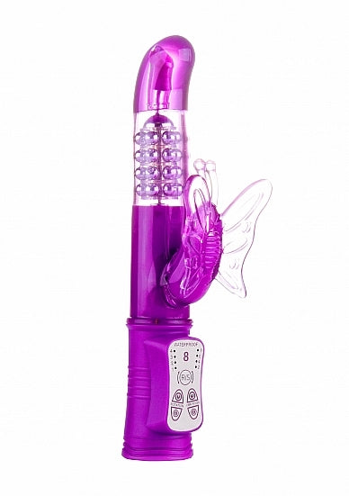 Mimi Butterfly Vibrator Rotating Dual Motors 8 Speeds Purple
