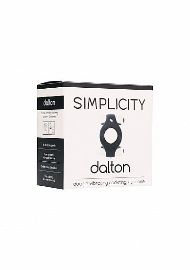 Dalton Double Vibrating Cockring Silicone 10 Speeds Black