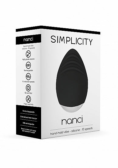 Nanci Hand hold vibe Silicone 10 Speed Black