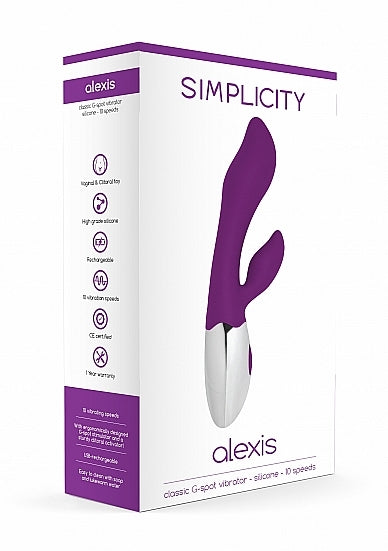 Alexis Classic G-spot Vibrator Silicone 10 Speed Purple