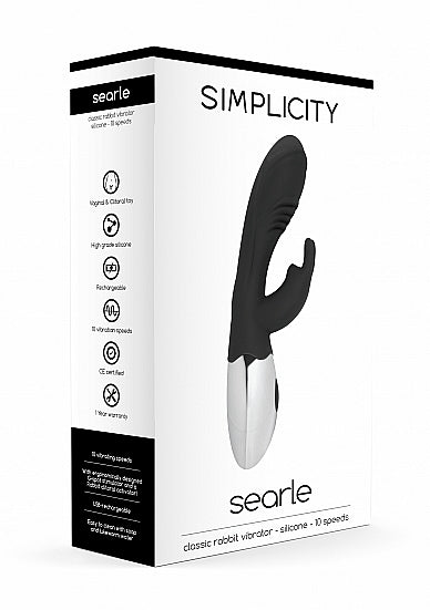 Searle Classic rabbit Vibrator Silicone 10 Speed Black
