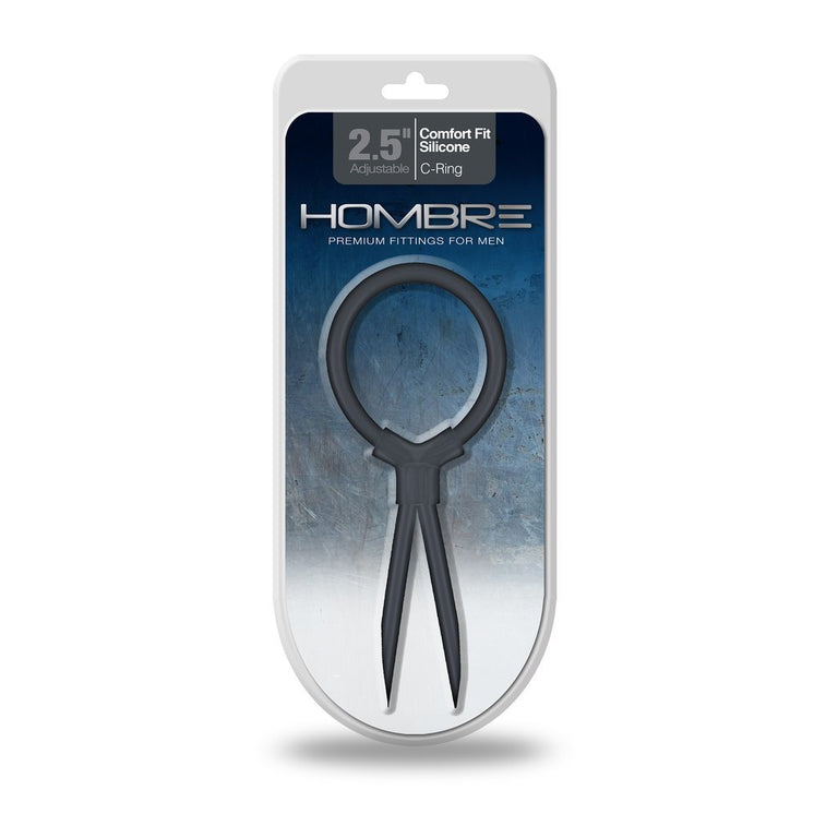 Hombre Comfort Fit Silicone Adjustable C-Ring Charcoal