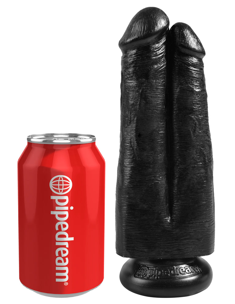 King Cock 7 in. Two Cocks One Hole - Black