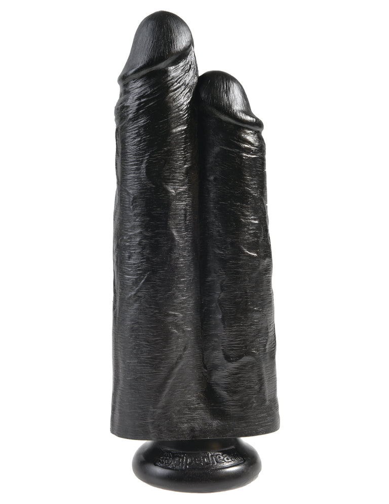 King Cock 9 in. Two Cocks One Hole - Black