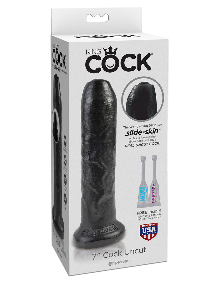 King Cock 7" Uncut Cock PD5561-23 Black