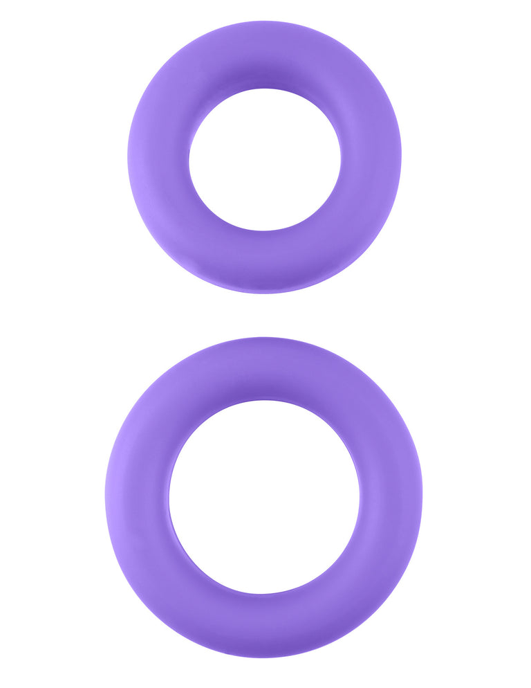 Neon Stretchy Silicone Cock Ring Set - Purple