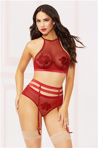 La Vie en Rose Bra Set 10881 Burgundy S (H)
