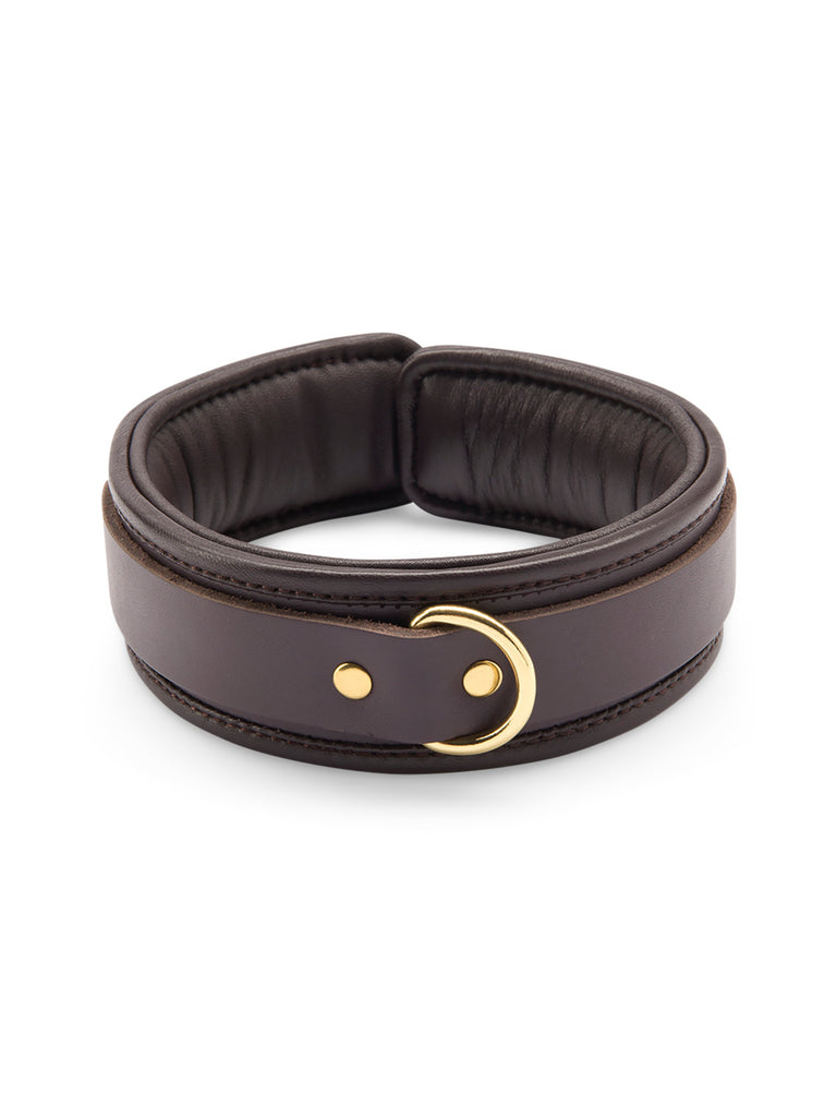 Coco de Mer Leather Collar Brown