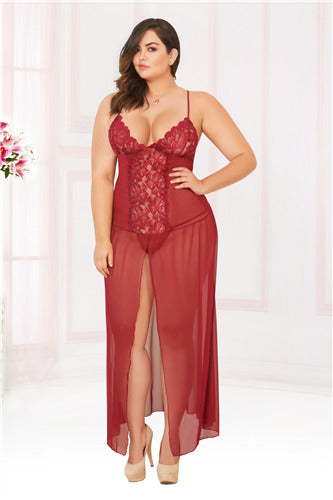 Moonlight Magic Gown 10904X Wine 1X/2X